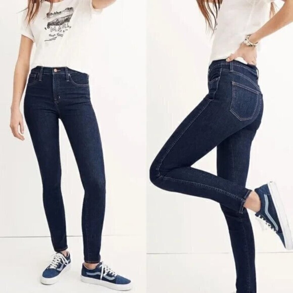 Madewell 10 Inch High Rise Skinny Jeans in Lucille Dark Wash